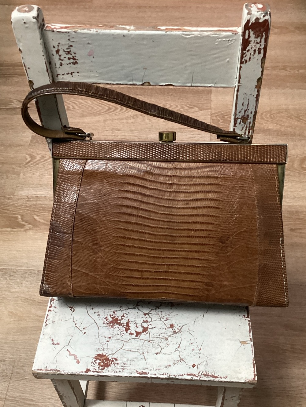 Teju Lizard Dark Vintage Leather 1940s to 1960s